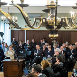 Vista general de la sala de la Audiencia de Sevilla donde se ha seguido el juicio de la pieza política del caso ERE contra 21 ex altos cargos de la Junta. EFE/Raúl Caro