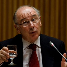 Rodrigo Rato, en la comisión parlamentaria sobre la crisis financiera, en la sesión en la que dijo "¡Es el mercado, amigo!". REUTERS