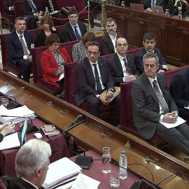 Banquillo de los acusados, en una imagen tomada de la señal de televisión del Tribunal Supremo | EFE