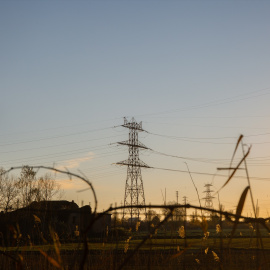 Un poste eléctrico, a 12 de enero del 2021, en Barcelona, Cataluña (España).