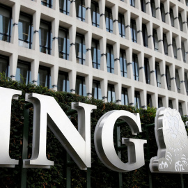 El logo del banco ING delante de su sede en Bruselas. REUTERS/Francois Lenoir