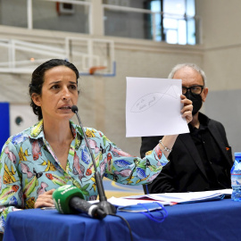 Patricia Ramírez, la madre del niño Gabriel Cruz, asesinado por la expareja del padre, Ana Julia Quezada, durante una rueda de prensa hoy en Almería.