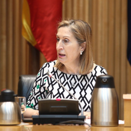 La presidenta del Congreso de los Diputados, Ana Pastor, durante su intervención en las jornadas 'Igualdad en las radiotelevisiones públicas. Del compromiso a la práctica'. EUROPA PRESS