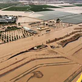 13/09/2019.- Fotografía aérea de la localidad murciana de Los Alcázares (Murcia). / EFE