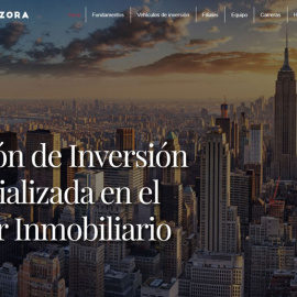 Portada de la página web de la gestora inmobiliarioa Azora.