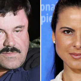 El Chapo, en una imagen de su captura y la actriz Kate del Castillo. EFE