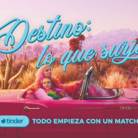 Cartel de la campaña  de Tinder “Todo empieza con un match". Foto: Tinder