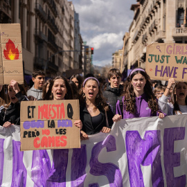 Manifestación feminista en Barcelona