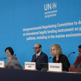 Rueda de prensa de apertura del Comité Intergubernamental de Negociación de la ONU (INC-5) en Busan, Corea del Sur, el pasado 25 de noviembre.