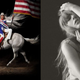 Portadas de ‘Cowboy Carter’ y ‘The Tortured Poets Department’, los últimos discos de Beyoncé y Taylor Swift.