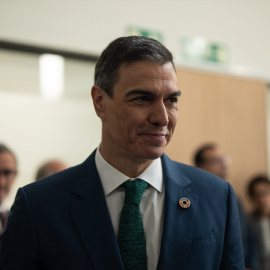 El presidente del Gobierno, Pedro Sánchez, durante la sesión de alto nivel de la IX Conferencia de Embajadores, en la sede del Ministerio de Asuntos Exteriores, este 14 de enero.