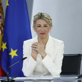 La vicepresidenta segunda del Gobierno, Yolanda Díaz, este martes en La Moncloa.