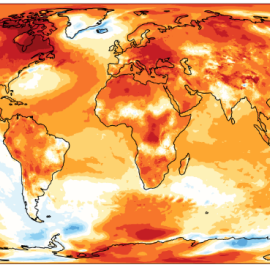 Anomalías de la temperatura del aire en superficie en 2024.