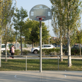 Foto de archivo. Cancha de baloncesto vacía, a 16 de septiembre de 2020.