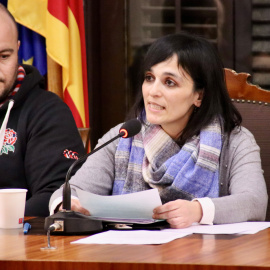 L'alcaldessa de Ripoll, Sílvia Orriols, durant la qüestió de confiança