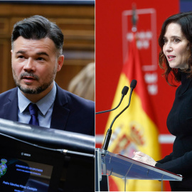 Gabriel Rufián e Isabel Díaz Ayuso, en sendas fotos de archivo.