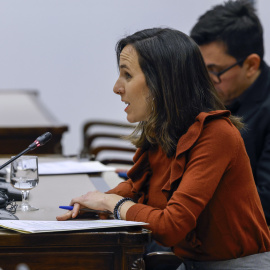 La líder de Podemos, Ione Belarra, durante la comisión de investigación del Congreso, a 5 de marzo de 2025.