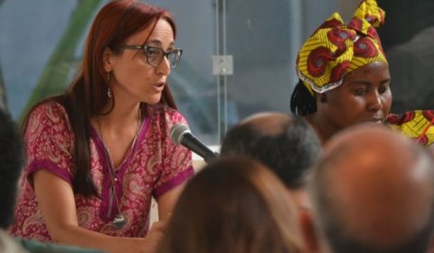 Helena Maleno durante una rueda de prensa en Madrid.- CAMINANDO FRONTERAS