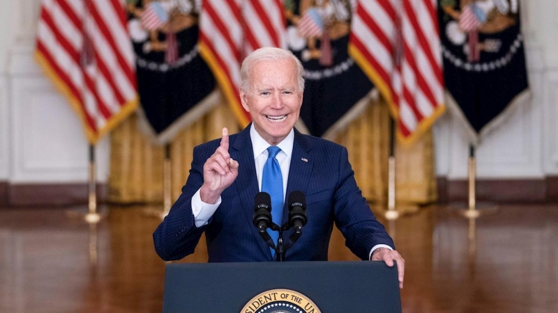 El presidente de EEUU, Joe Biden, en una rueda de prensa celebrada este jueves en la Casa Blanca en la que habló sobre asuntos económicos.