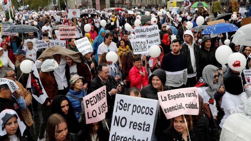 Manifestación de la España Vaciada en Madrid en marzo de 2019. EFE