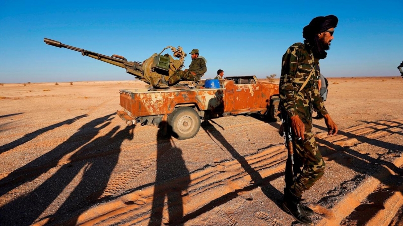 15/10/2021.- Imagen de archivo de las fuerzas saharauis en la zona de Mahbes. EFE/Manuel Lorenzo