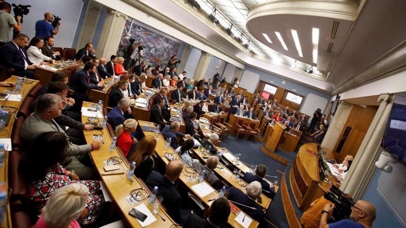 19/08/2022 El Parlamento de Montenegro durante la sesión donde se ha aprobado la moción de censura contra el Gobierno