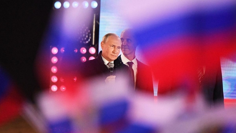 El presidente de Rusia Vladimir Putin, después de anexionarse territorios ucranianos