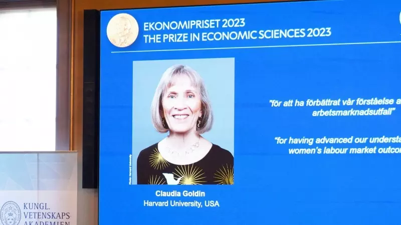 La Real Academia Sueca de Ciencias en Estocolmo hace el anuncia el Nobel de Economía a Claudia Golding , Suecia, 9 de octubre de 2023.