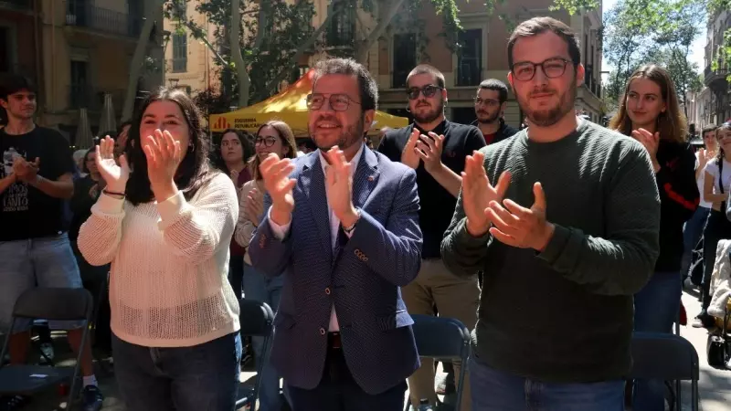 05/05/2024 - Pere Aragonès en l'acte organitzat pel Jovent Republicà aquest diumenge a Gràcia.