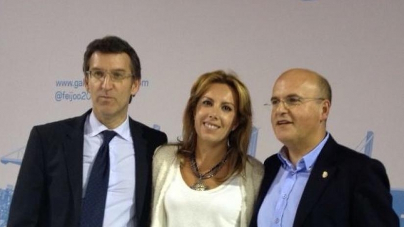 8/5/24 De izquierda a derecha, Alberto Núñez Feijóo, María José Caldelas y Manuel Baltar, en un mitin del PP en la campaña de las elecciones autonómicas gallegas de 2012 / Foto: PP