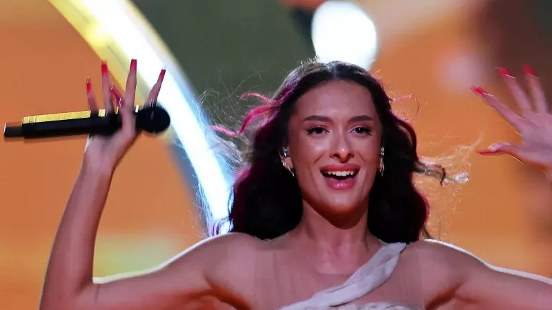 La representante de Israel,  Eden Golan, este sábado durante su actuación en el festival de Eurovisión.