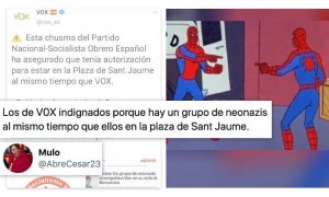 "Vaya por Dios, os han metido nazis en el Cola-Cao": las redes se chotean de la excusa de Vox sobre su acto en Barcelona