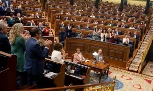 El presidente del Gobierno, Pedro Sánchez, interviene durante una sesión plenaria, en el Congreso de los Diputados, a 22 de mayo de 2024, en Madrid (España).