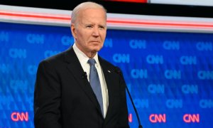 Joe Biden durante el primer debate electoral de la campaña estadounidense, a 27 de junio de 2024.
