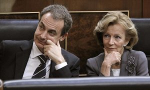 José Luis Rodríguez Zapatero y Elena Salgado, en el banco azul del Congreso, en una foto de archivo. EFE