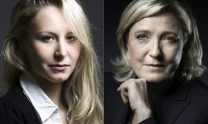 Combo de imágenes de Marion Maréchal-Le Pen y Marine Le Pen. - AFP