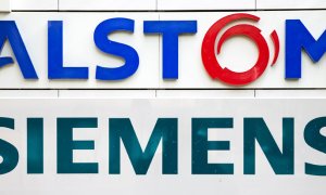 Los logotipos de Siemens y Alstom. EFE