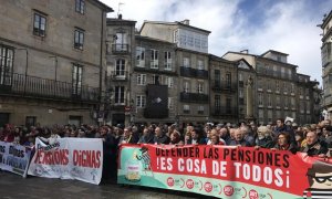 manifestación de pensionistas en Santiago de Compostela. E.P.