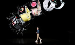 Tim Cook, el CEO of Apple durante la presentación en Cupertino de un reloj de la compañía. (REUTERS)