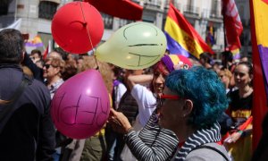 Imagen de la manifestación conmemorativa de la II República. 14/04/2019. PAOLA ARAGÓN