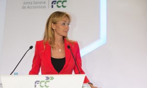 La presidenta de FCC, Esther Alcocer Koplowitz, durante la junta de accionistas de la constructora.