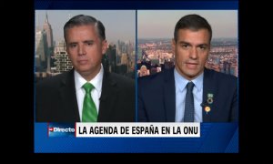 Pedro Sánchez en una entrevista con la cadena CNN