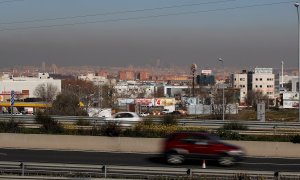 Capa de contaminación sobre la ciudad de Madrid vista desde la localidad de Getafe. - EFE