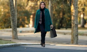 14/01/2020.- La vicepresidenta de Transición Ecológica y Reto Demográfico, Teresa Ribera a su llegada a la Moncloa antes del primer Consejo de Ministros del Gobierno de coalición presidido por Pedro Sánchez, este martes 14 de enero en Madrid. EFE/Emilio N