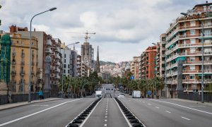 El carrer Marina ofereix una estampa inèdita, de buidor. JOEL KASHILA.