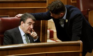 Gabriel Rufián y Aitor Esteban en el Congreso