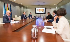 Reunión del presidente de la Xunta con la oposición el 14 de mayo. / ARCHIVO