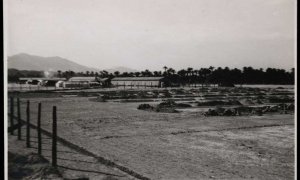 Instalaciones del campo de trabajo republicano, en 1938. / Luis Vidal (Biblioteca Digital Hispánica).