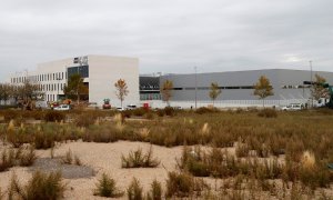 Vista de las obras de construcción del hospital de pandemias y emergencias Isabel Zendal en Valdebebas, Madrid.