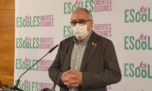 El conseller d'Educació, Josep Bargalló, durant la roda de premsa.